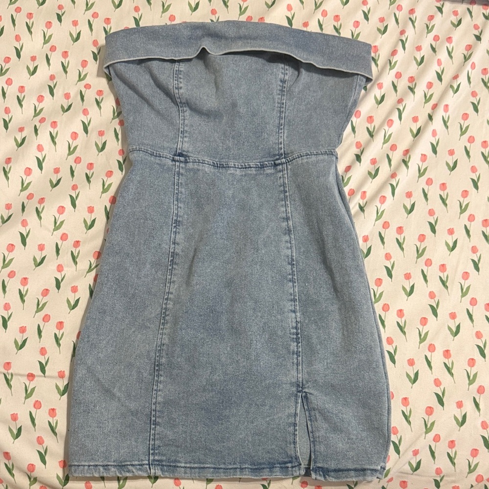 Denim Strapless Dress